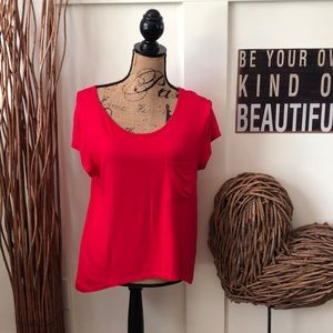 Zenana Outfitters Red Hi Low Tunic W/Pocket